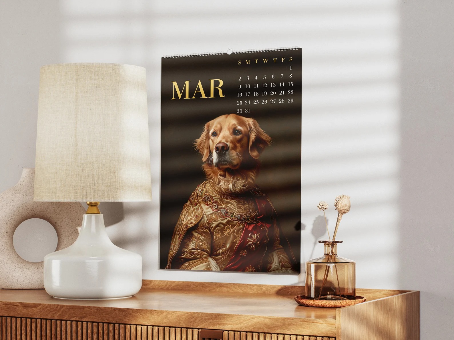 Royal Dog Painting 12-Month Wall Calendar