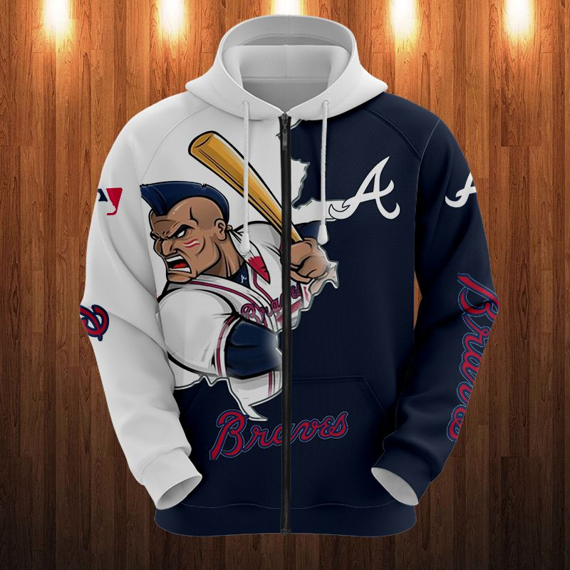 ATLANTA BRAVES HOODIES 3D MASCOT DESIGN