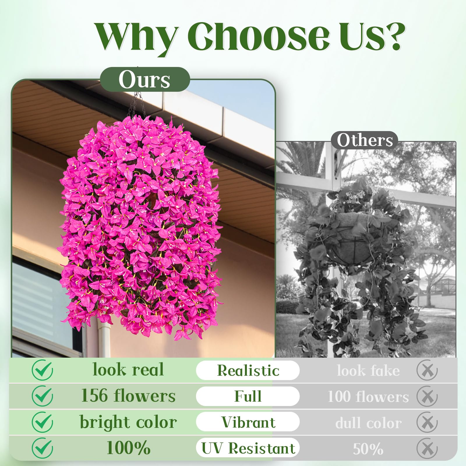 🔥ON SALE - 45% OFF🔥Realistic Faux Silk Bougainvillea Flowers, - UV resistant, Waterproof, Windproof