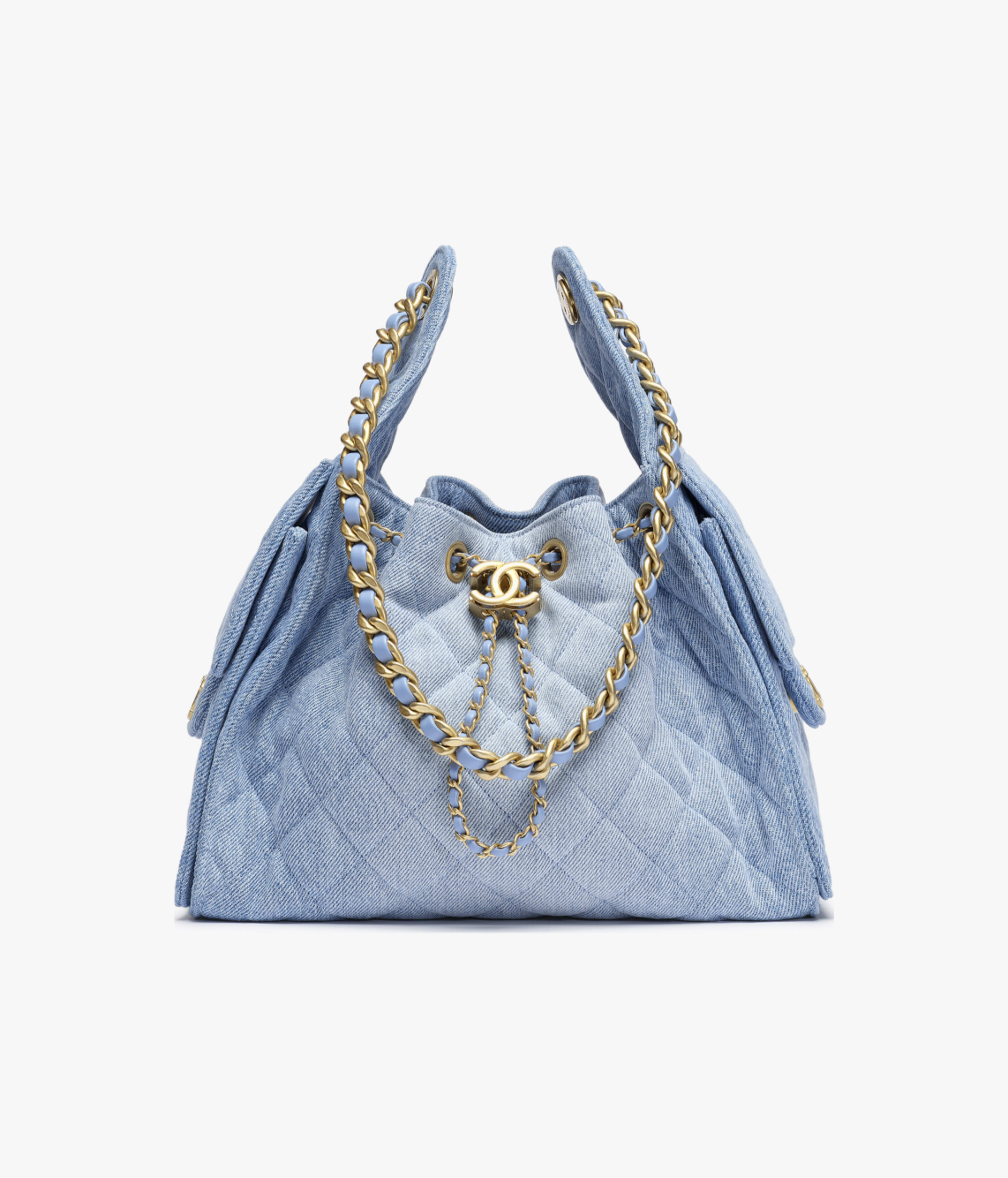 Chanel Small 25 Bag Suede & Gold-Tone Metal Blue AS5293-B20603-U0475