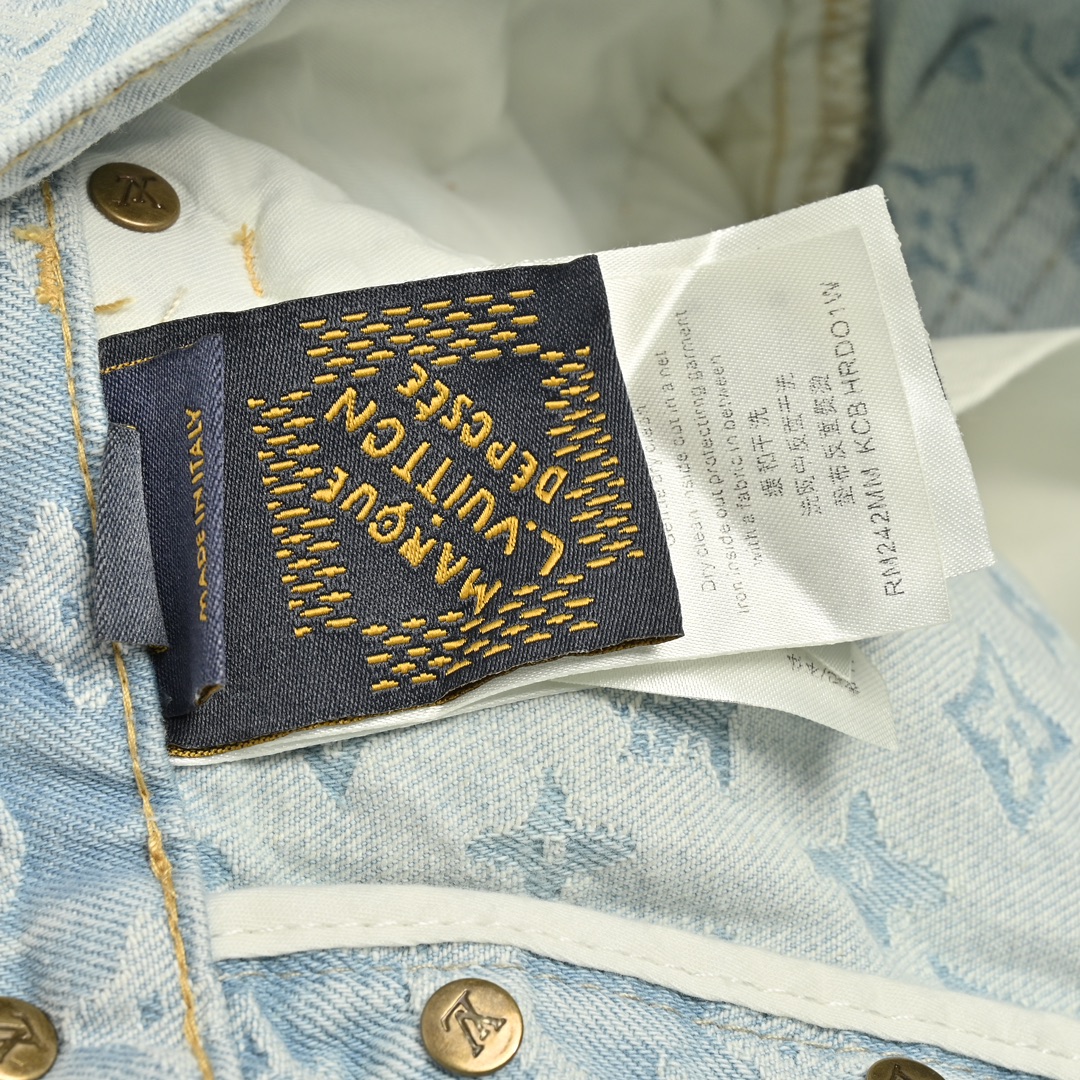 Louis Vuitton Tyler collaboration monogram jacquard embroidered jeans