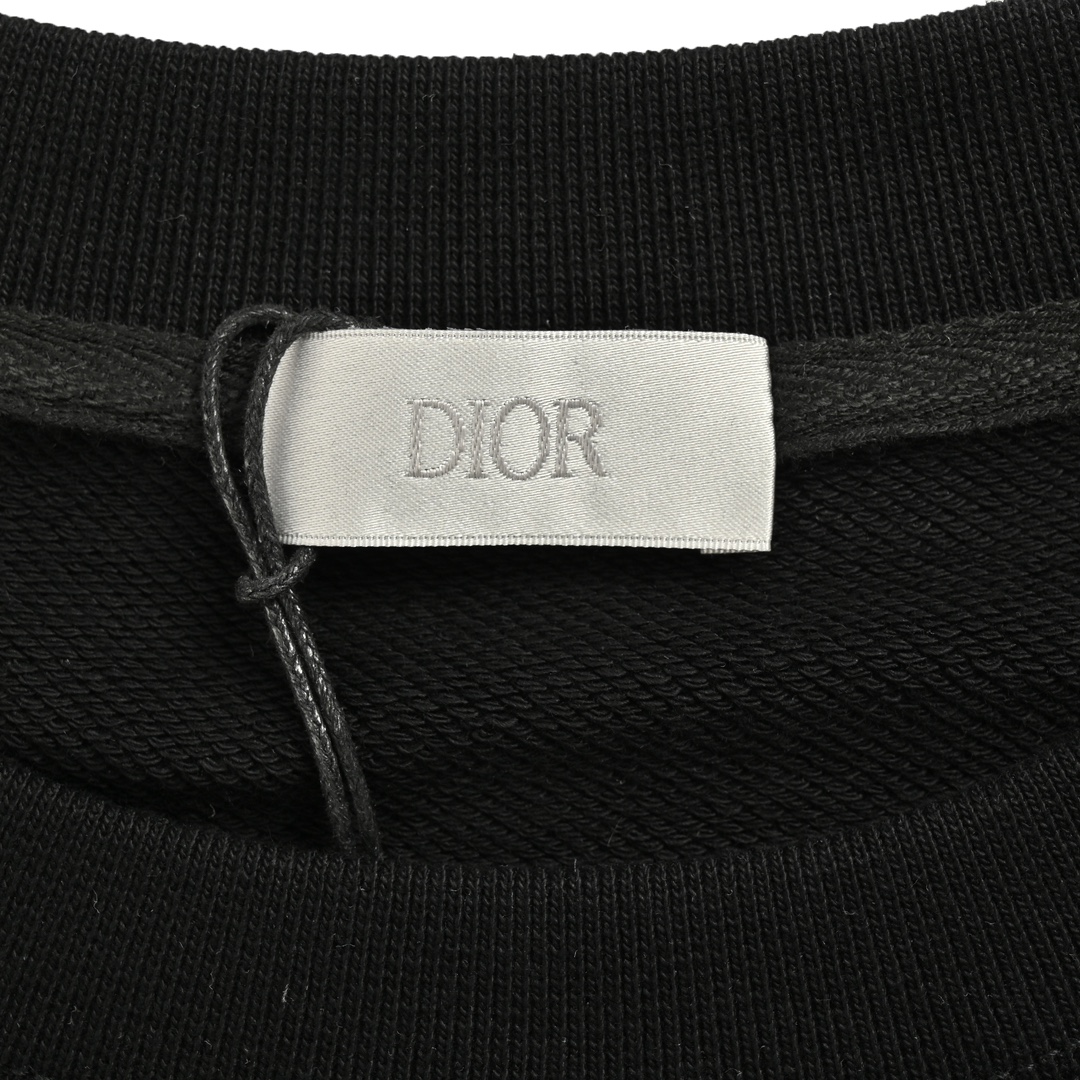 Dior 24Fw embroidered pin lettering crew neck sweatshirt