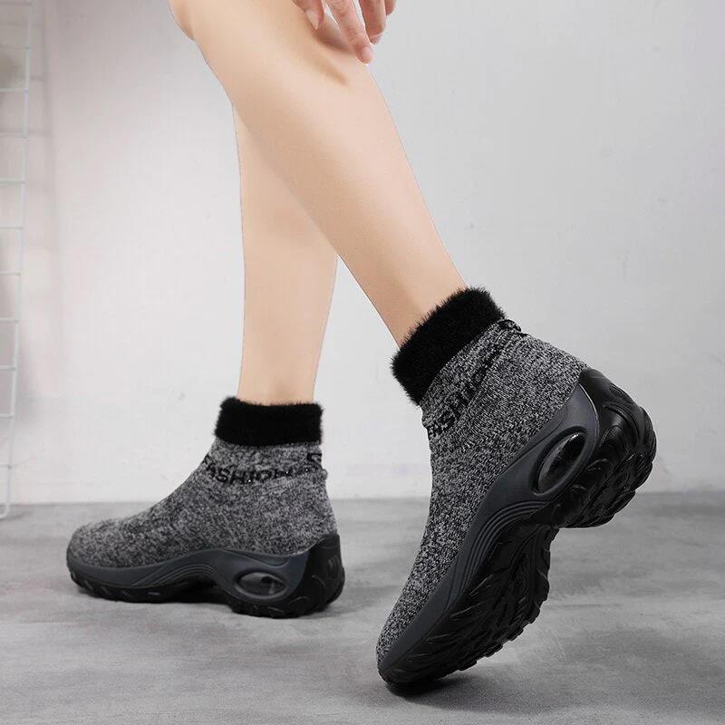 Winter Women Warm Fur Sock Boots