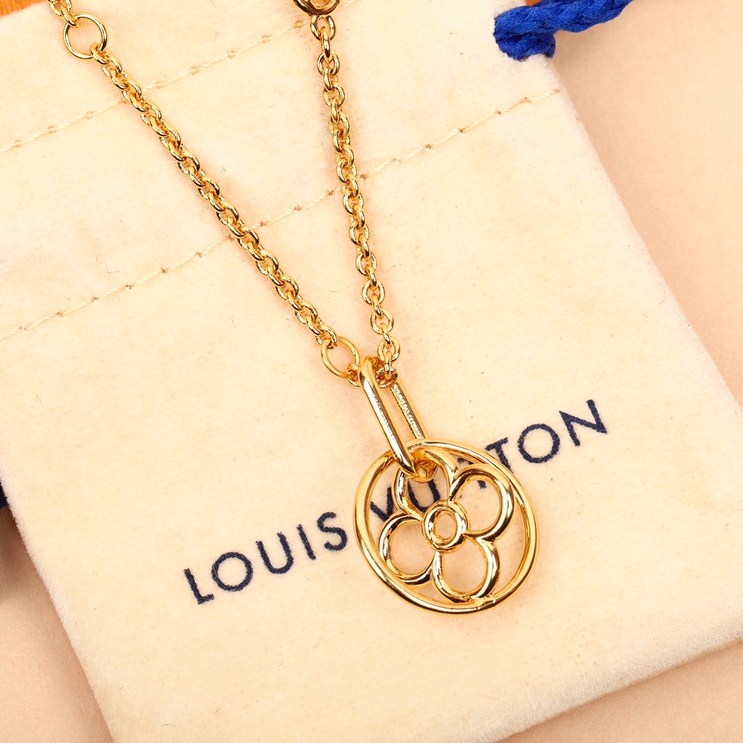 Louis Vuitton Hollow Flower Hoop Necklace