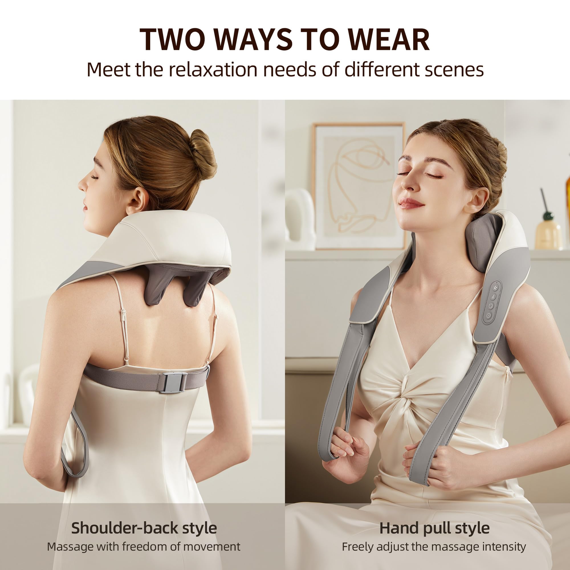 🔥Mother's Day Sale - 50% OFF🔥Shiatsu Back Shoulder and Neck Massager for Pain Relief Deep Tissue