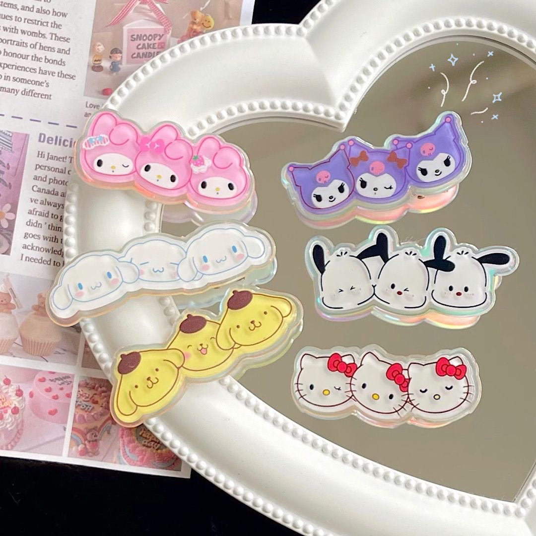 Sanrio Hair clips｜6 Count (Pack of 1)