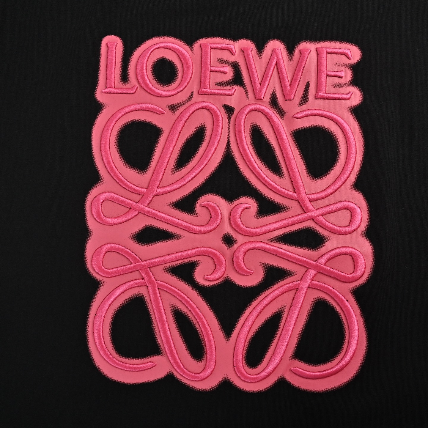 Loewe fluorescent pink logo embroidered short sleeves