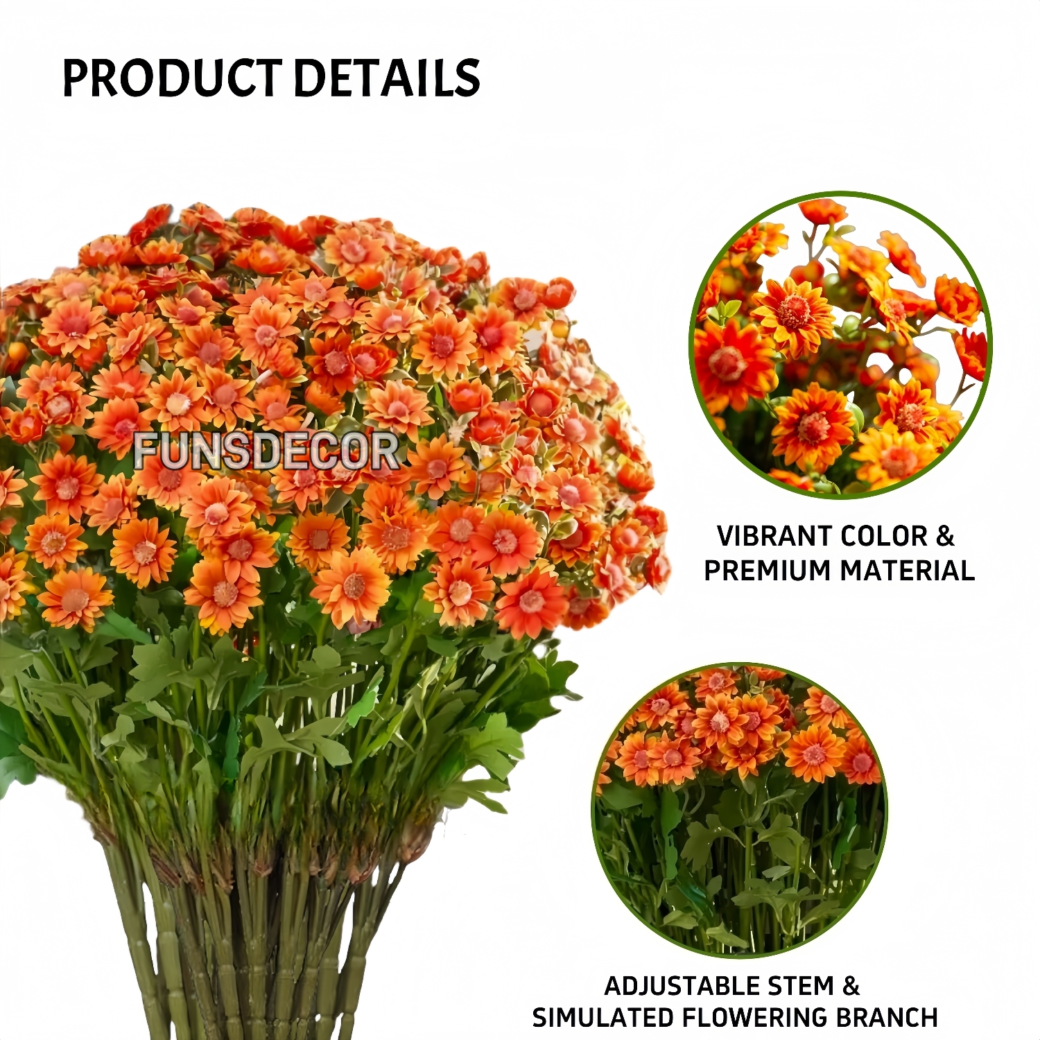 💥ON SALE💥- Artificial Outdoor Sunset Mums Flowers - UV resistant, Waterproof, Windproof