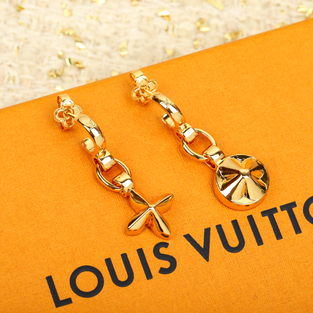 Louis Vuitton four leaf clover earrings