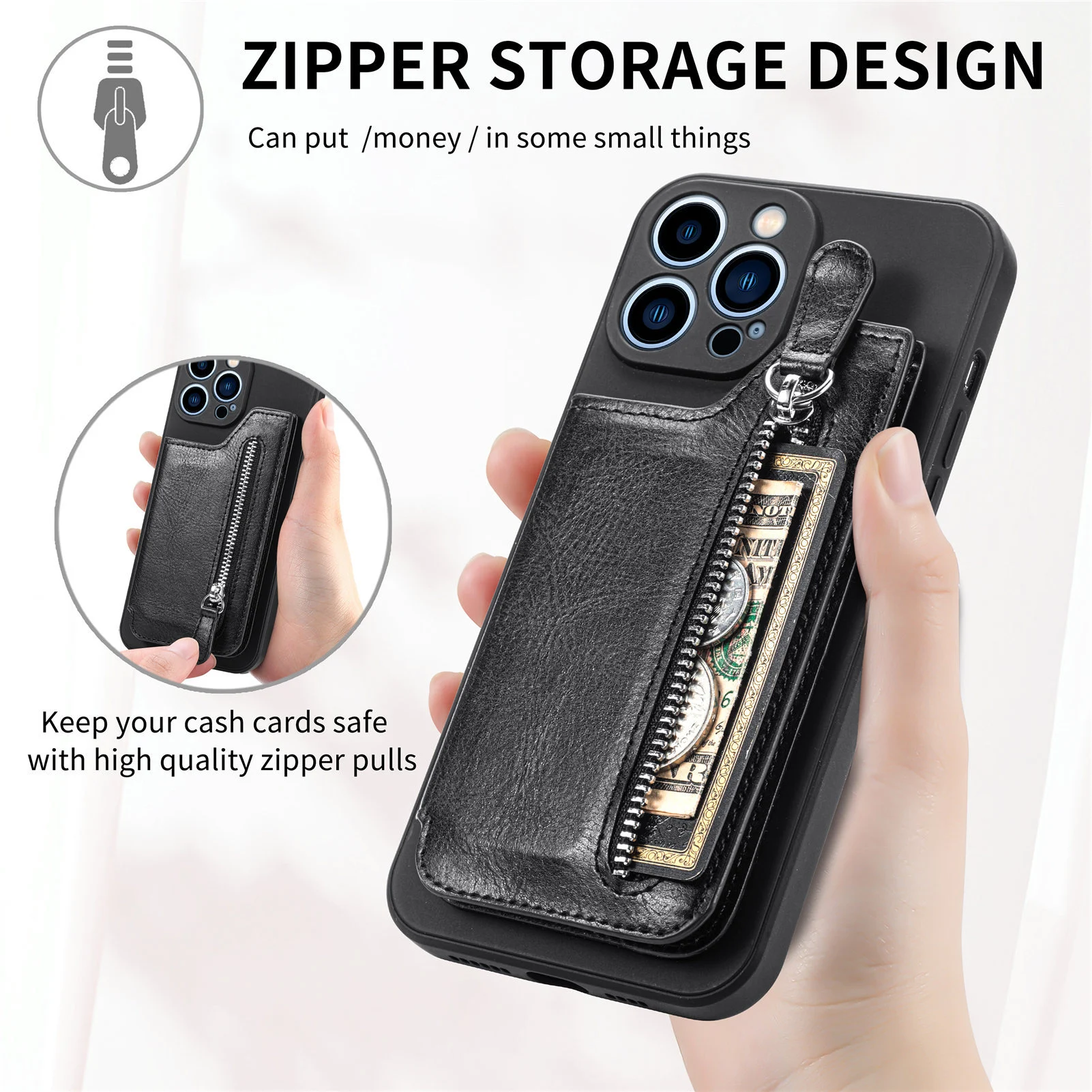 🔥Last Day Promotion-50% OFF🔥Magnetic Liquid Silicone Shell With Zipper Wallet