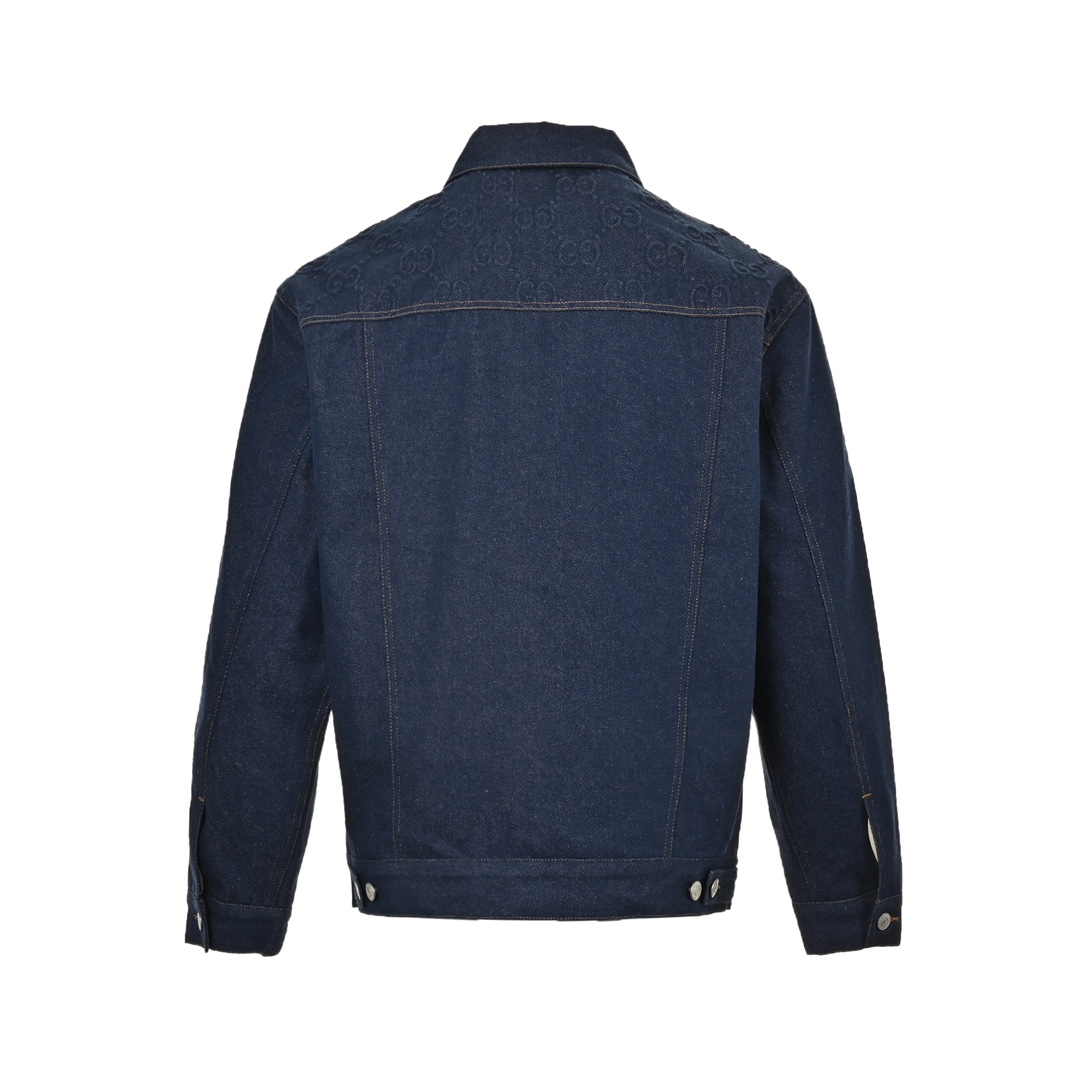 Gucci 24Fw embossed logo denim jacket