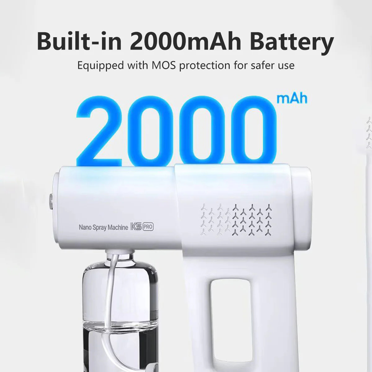 Professional Disinfectant Atomizer, Nano Sprayer with Blue Light
