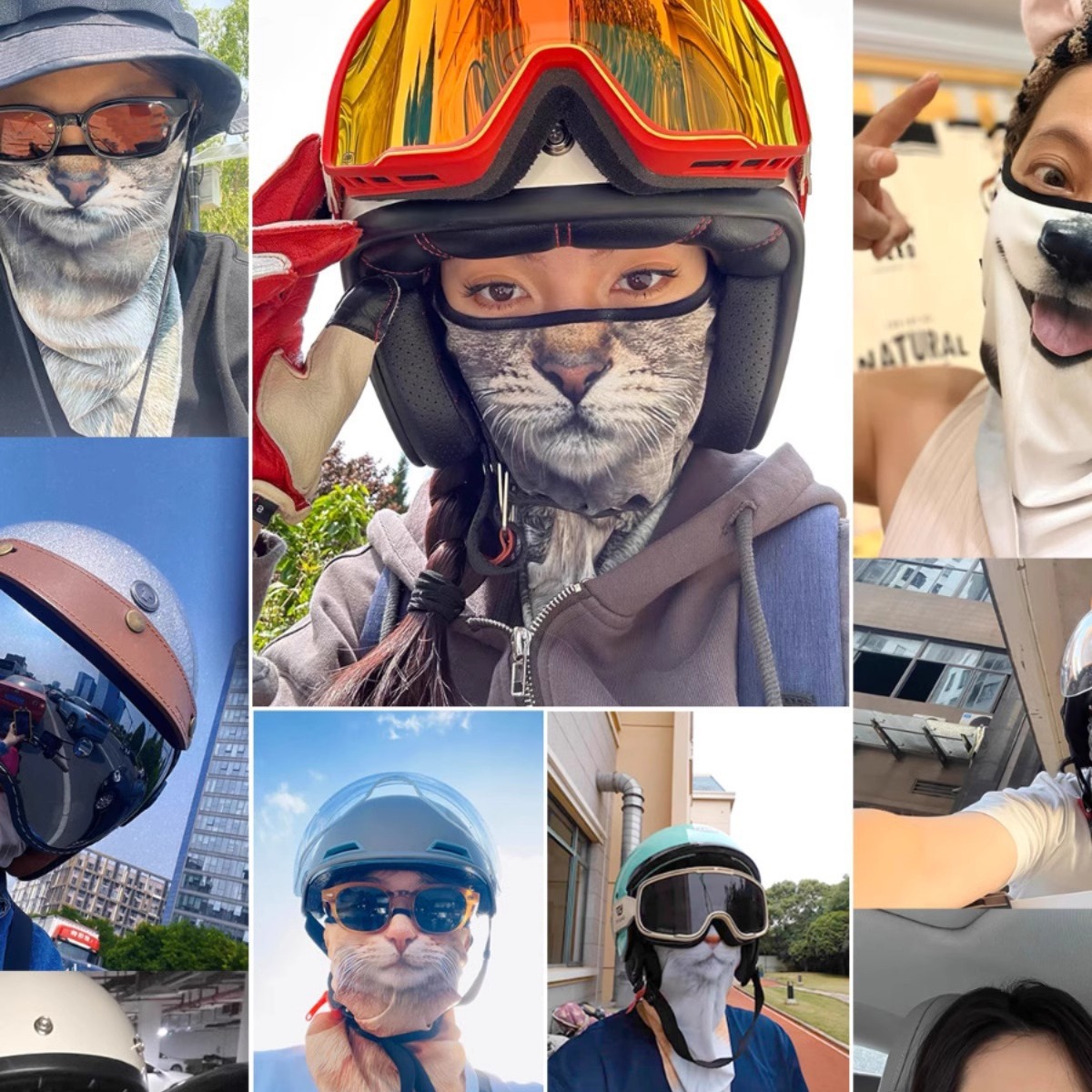 2024 new 3D sun protection ear-hung animal mask
