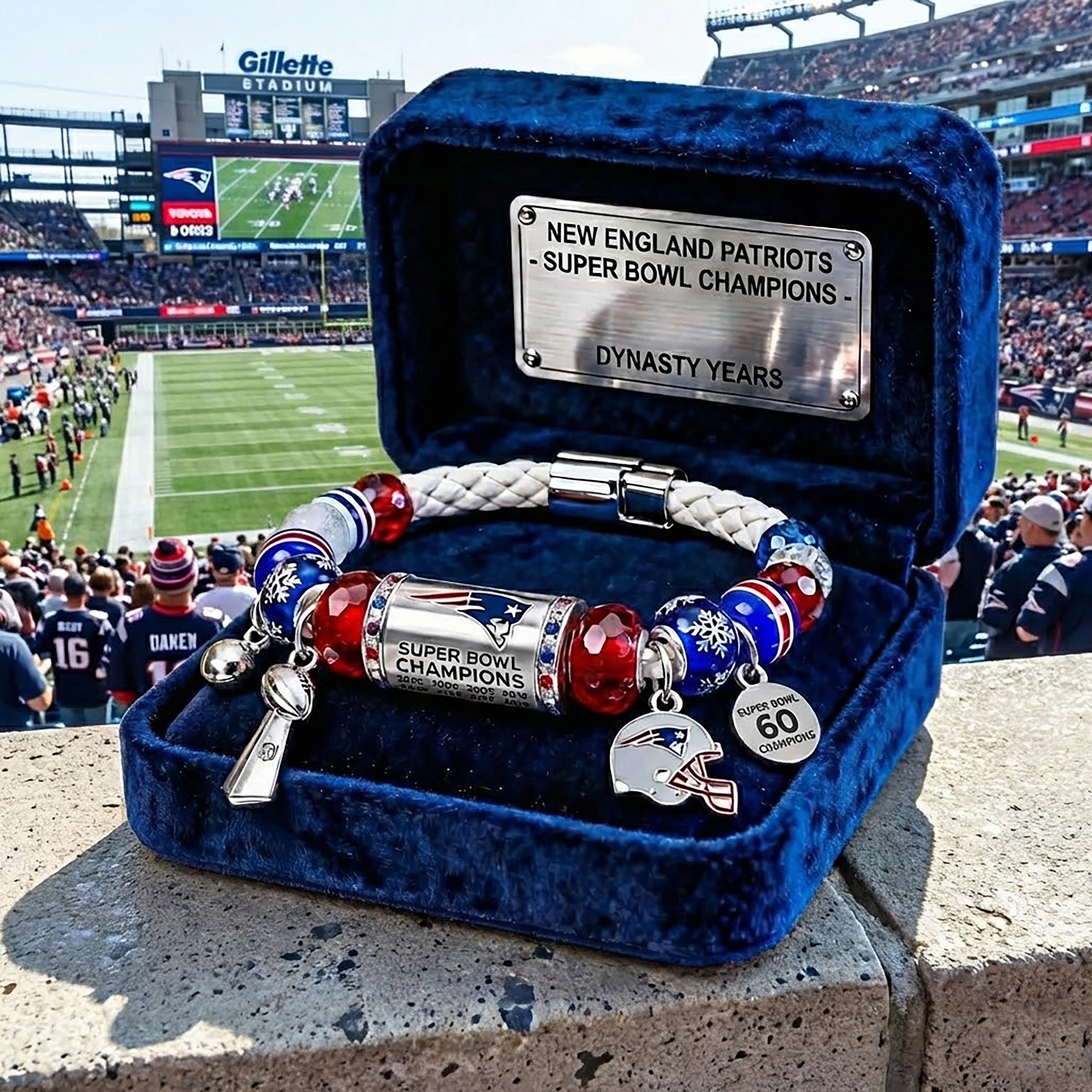 New England Patriots Super Bowl LX Championship Bracelet