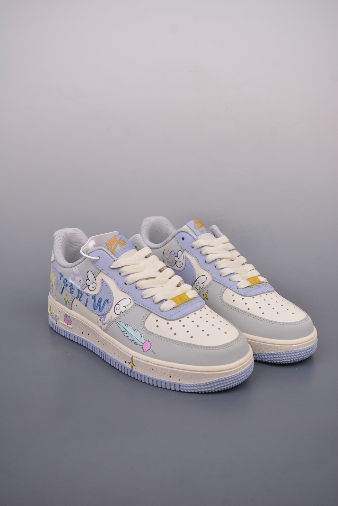 Nike Air Force 1 '07 Low QSGreyLight BlueGold Swoosh DB3301-117