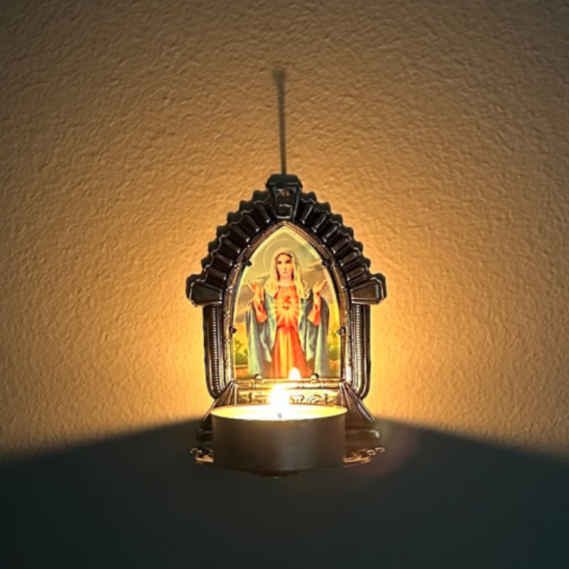 Candle holder- Jesus/Our Lady