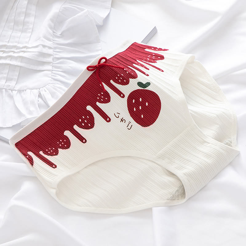 5 Pack Heart Strawberries Print Panty Set