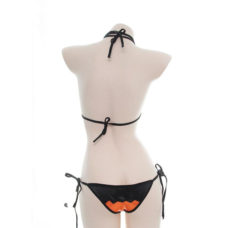 Devil Bow Lace Bikini Lingerie Set