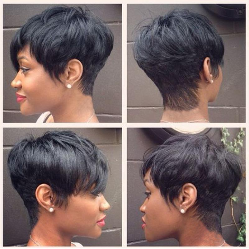 Luna 039 Short Layered Straight Cropped Wig for Black Women