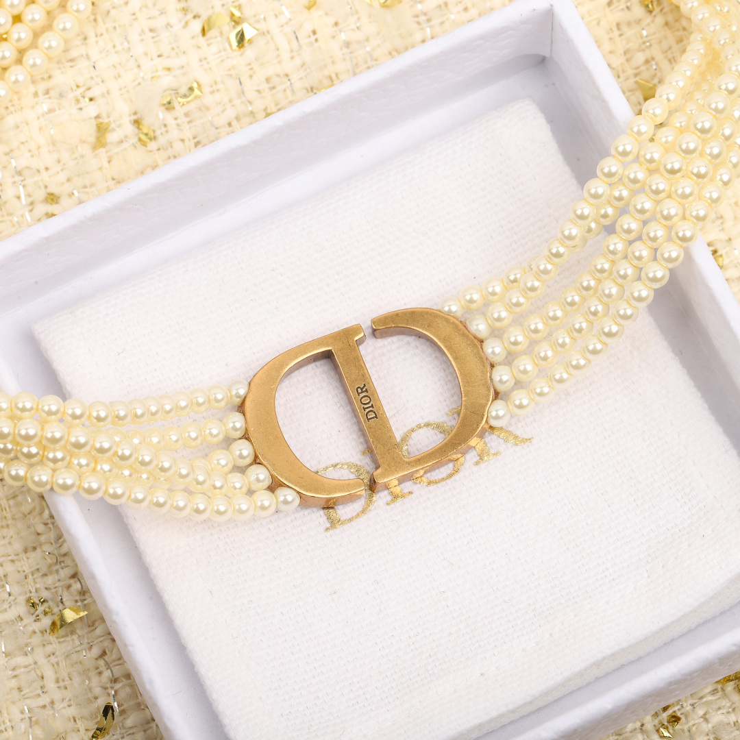 Dior 5-layer chain pearl necklace