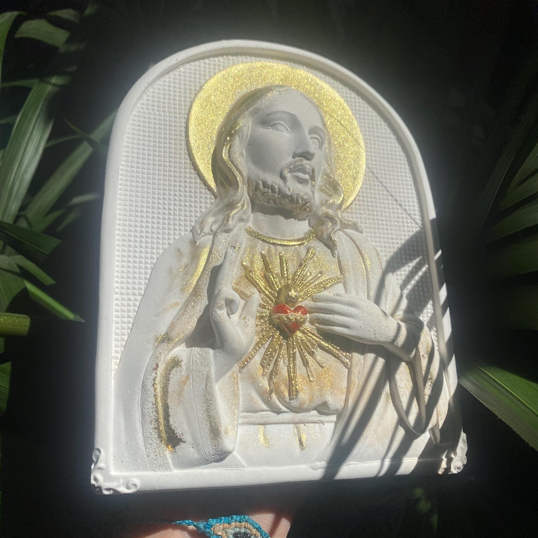 🔥ON SALE🔥Handmade Jesus Wall Plaque Religious Art Sacred Heart