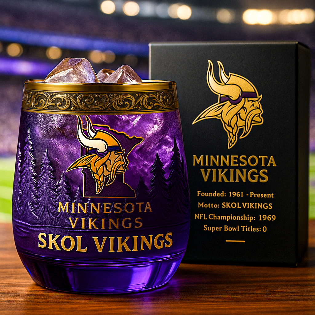 Minnesota Vikings Whiskey Glass