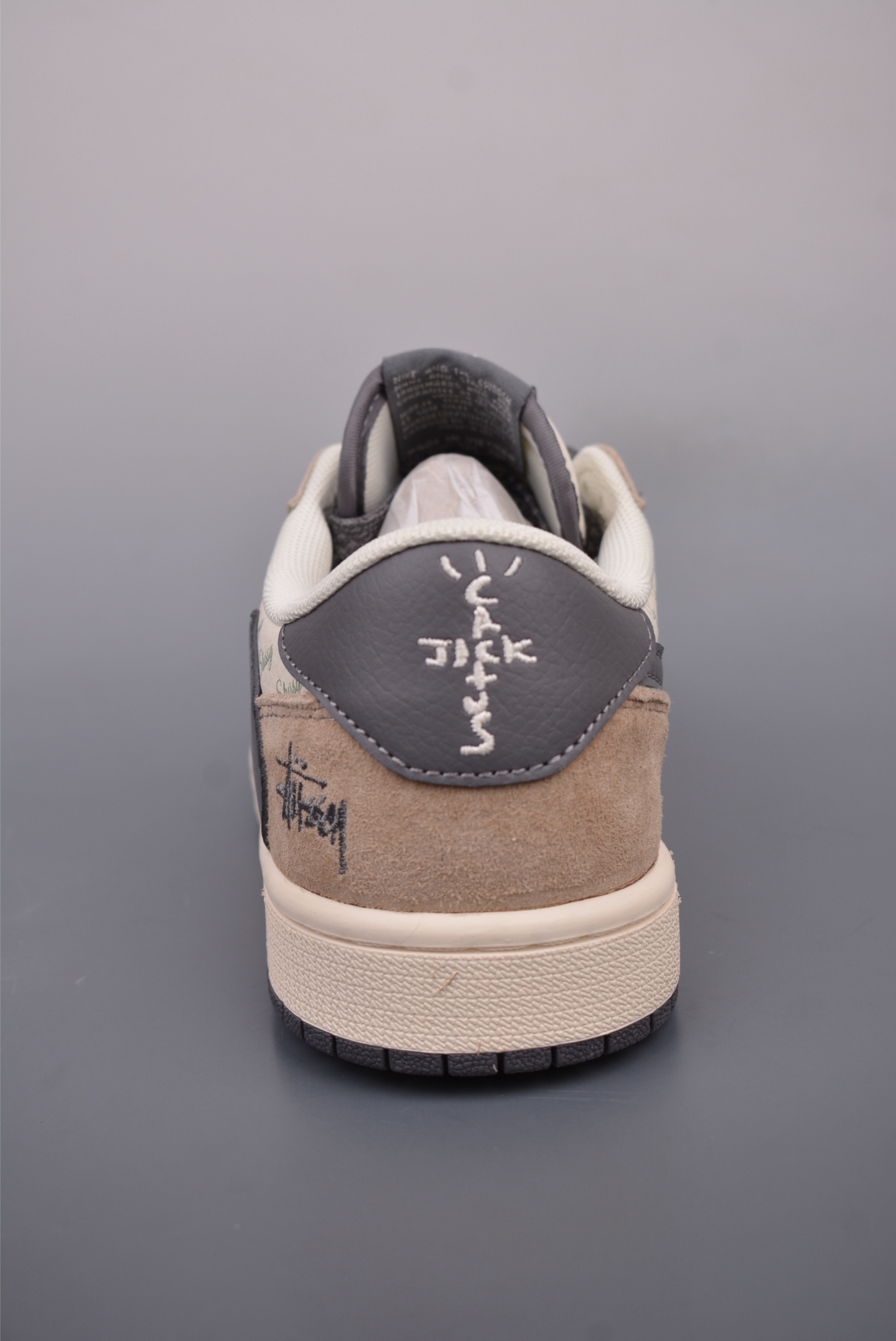 Stussy x Travis Scott x Nike Air Jordan 1 Low OG Khaki White Gray XZ6188-690