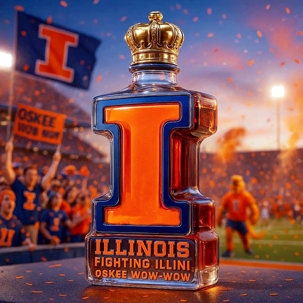 Illinois Fighting Illini Limited Edition Collector’s Whiskey Bottle