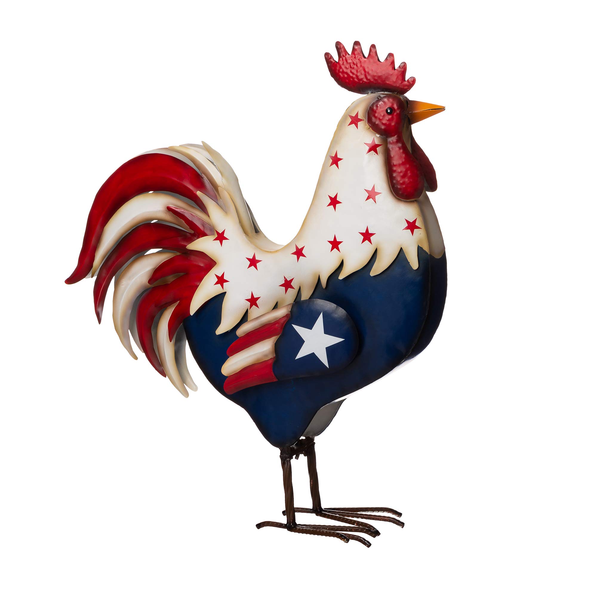Metal Patriotic Rooster Statue-21