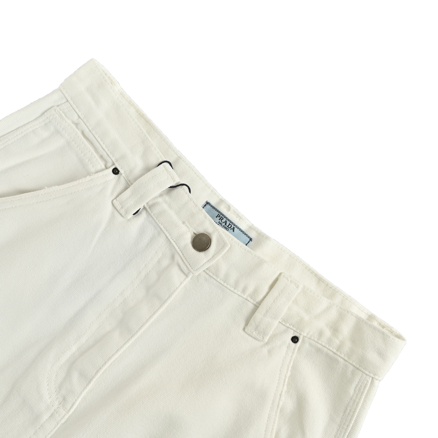 Prada 25ss triangle leather label lumberjack jeans