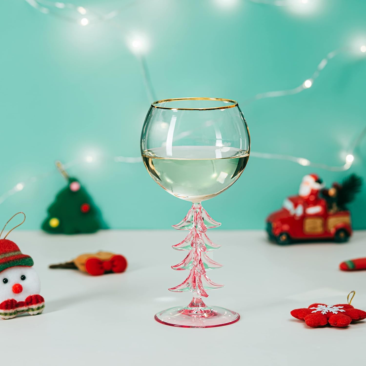 🎅2024 Christmas Promos🔥Crystal Christmas Holiday Tree Stemmed Wine Glass