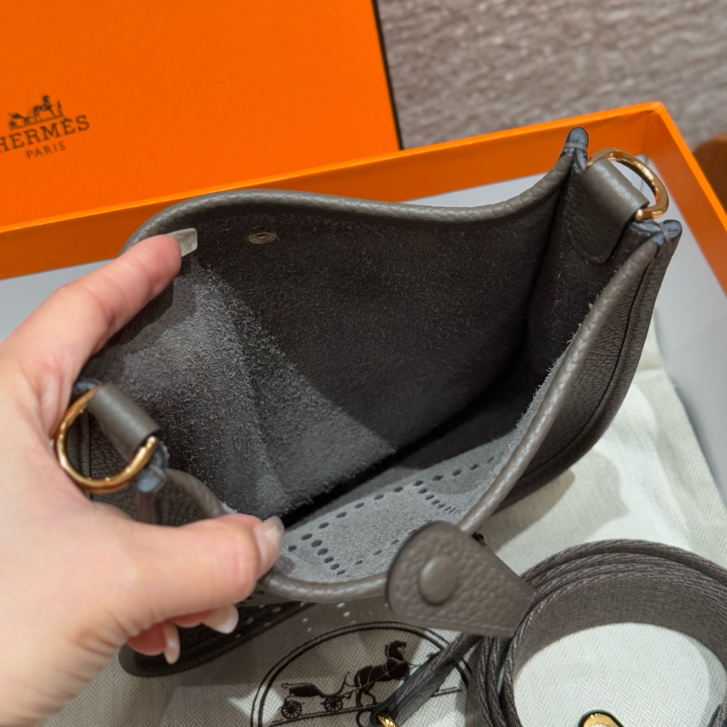 Hermès Evelyne 8FGris Etain Handbag (Handmade to Order)