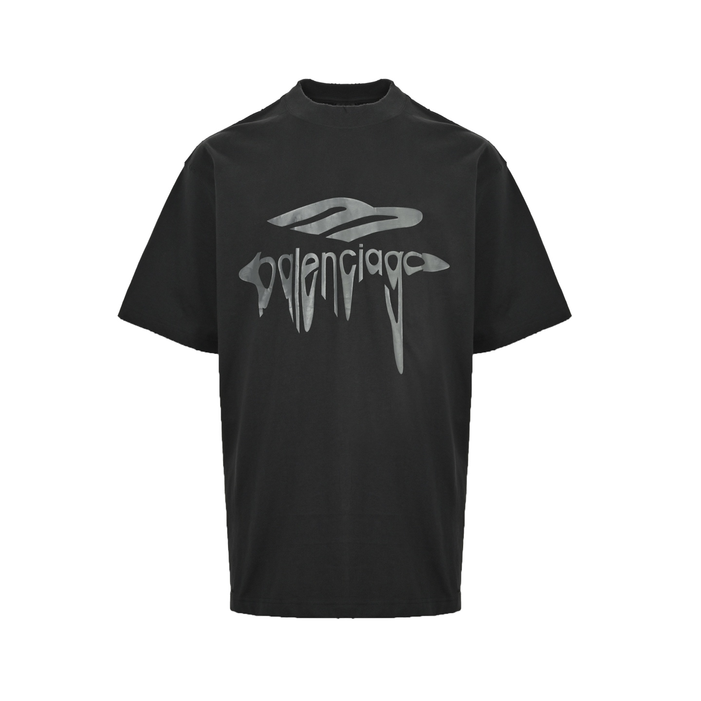 Balenciaga 25ss melted logo cracked print short sleeves