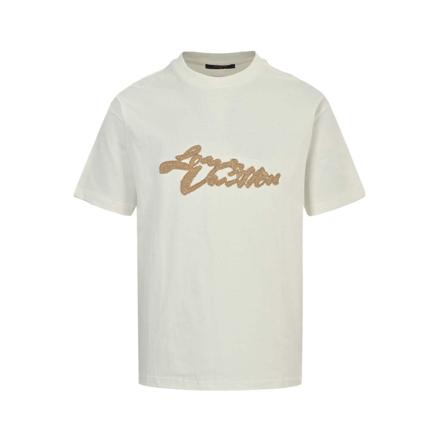 Louis Vuitton 25ss hemp rope lettering embroidered short sleeve