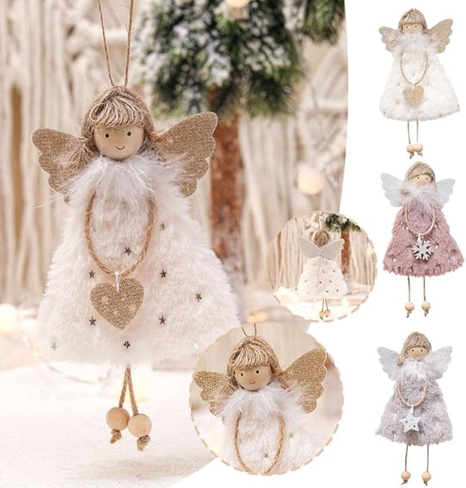 👼👼3 Whimsical Angel Girl Christmas Hanging Decoration Set