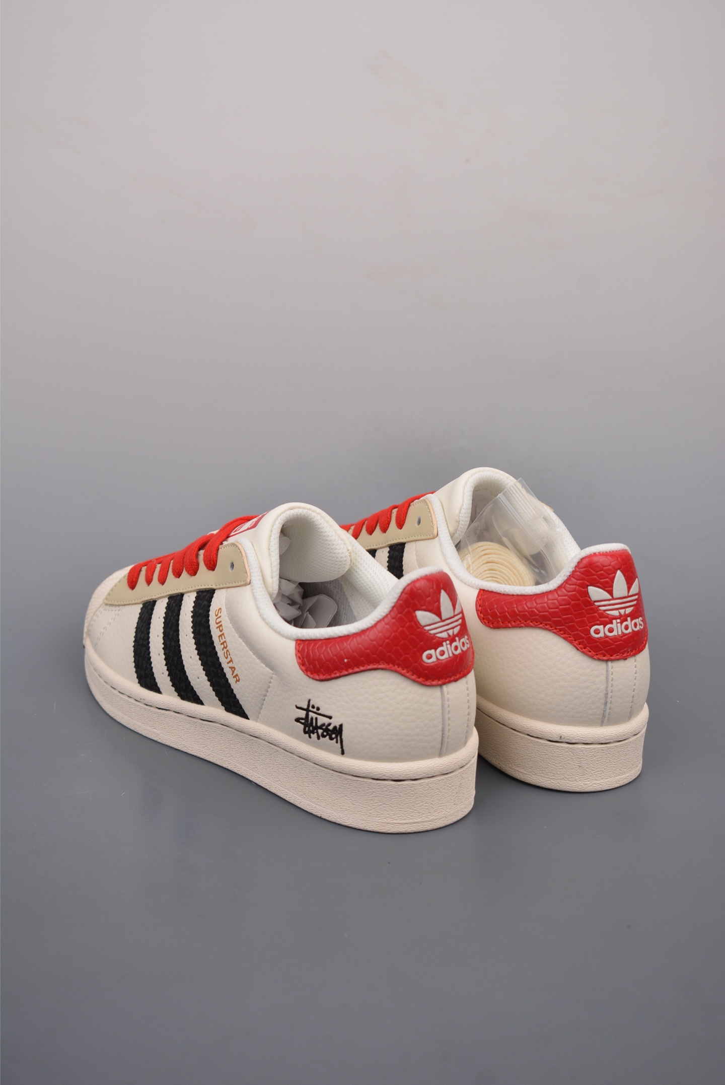 Stussy x Adidas Originals Superstar Leather White Black Red BZ2522