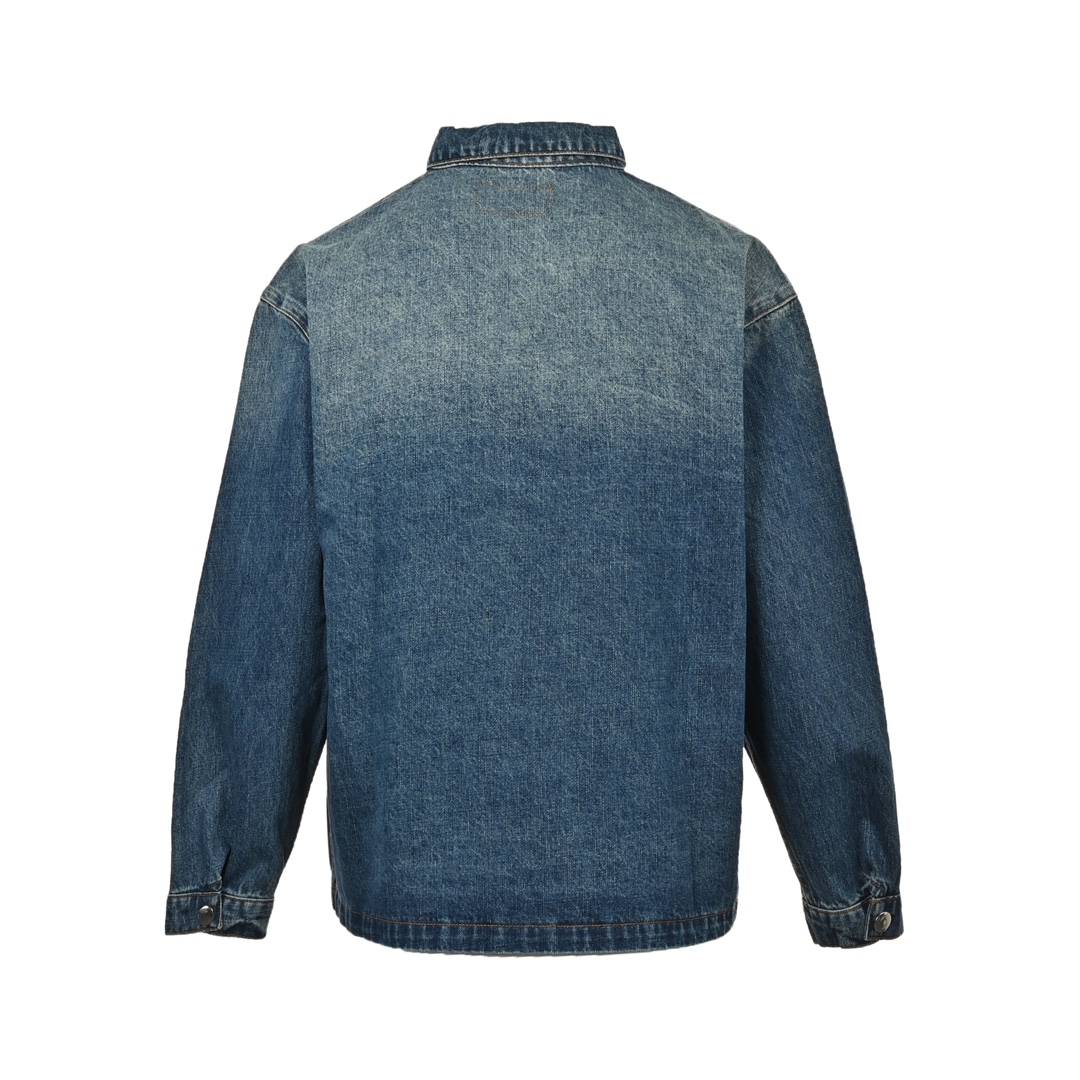 Prada 24Fw pocket triangle logo denim shirt jacket