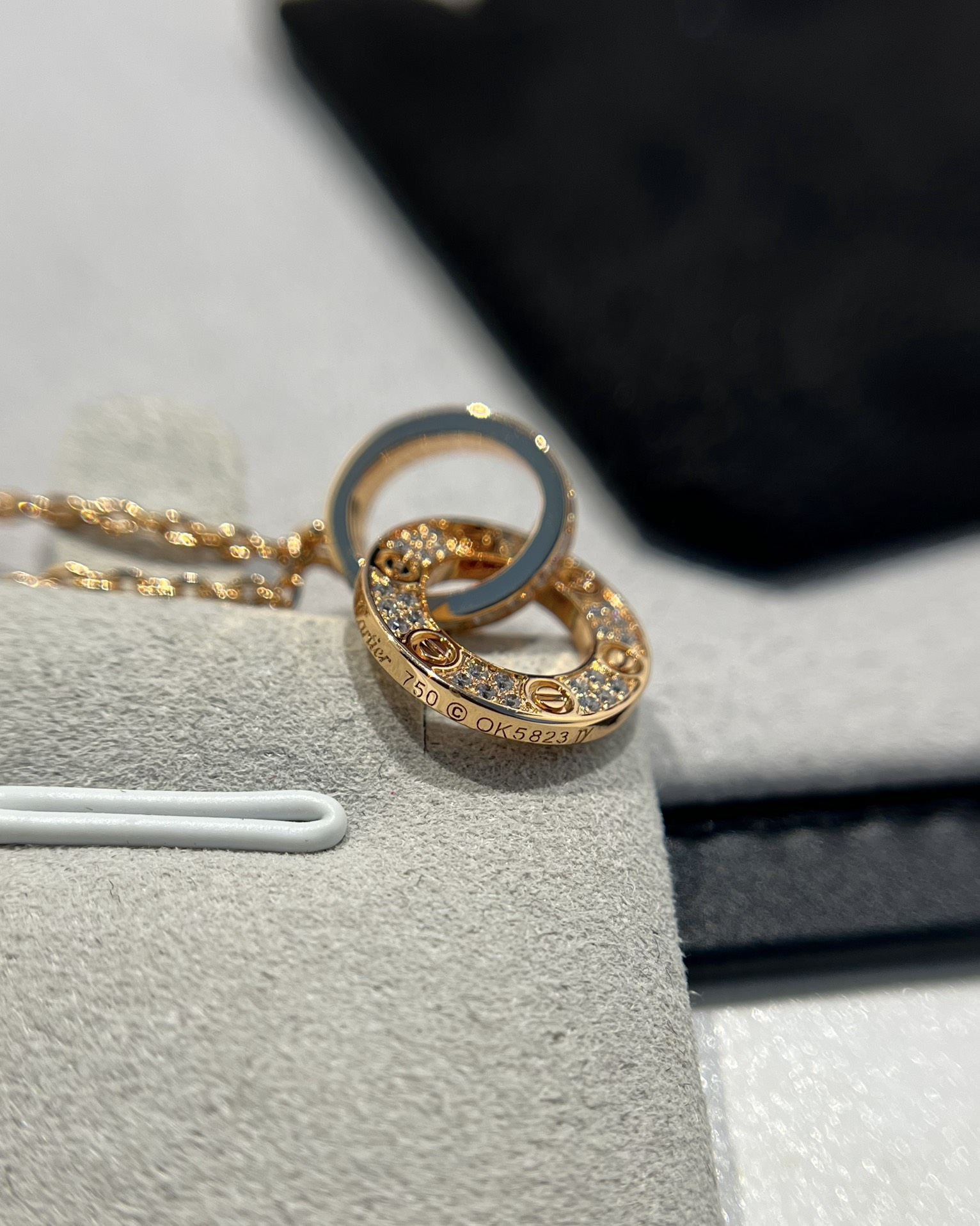 Cartier Diamond Double Ring Necklace