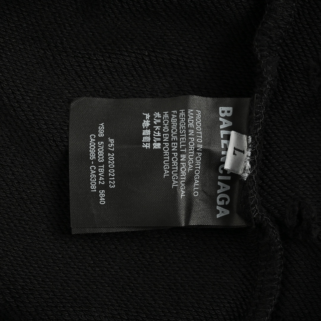 Balenciaga 24Fw pierced collar rivet crew neck sweatshirt