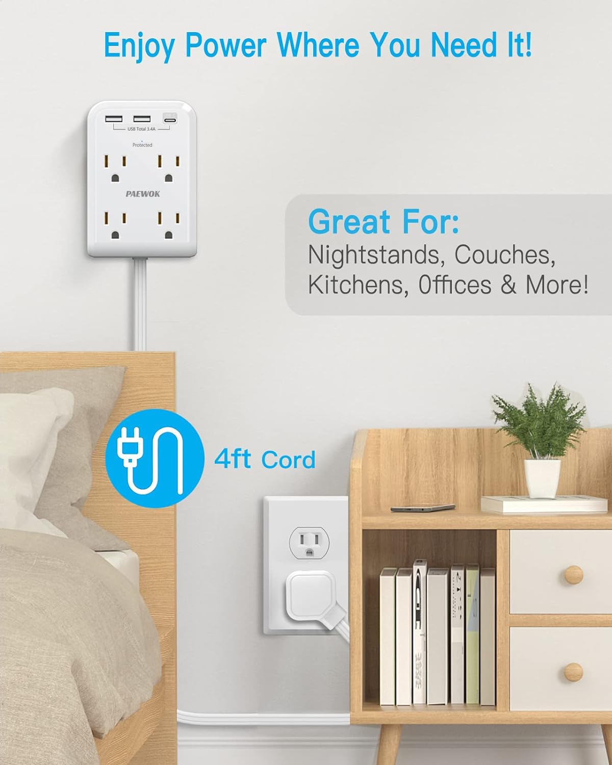 🔥ON SALE🔥Flat Multi Plug Extender