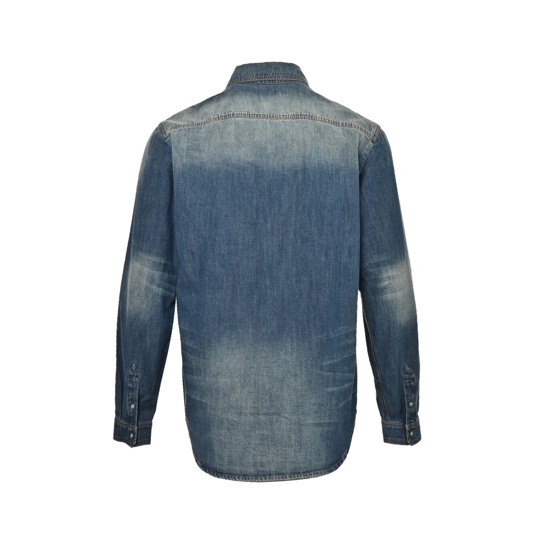Louis Vuitton 24Fw rivet lettering denim shirt jacket
