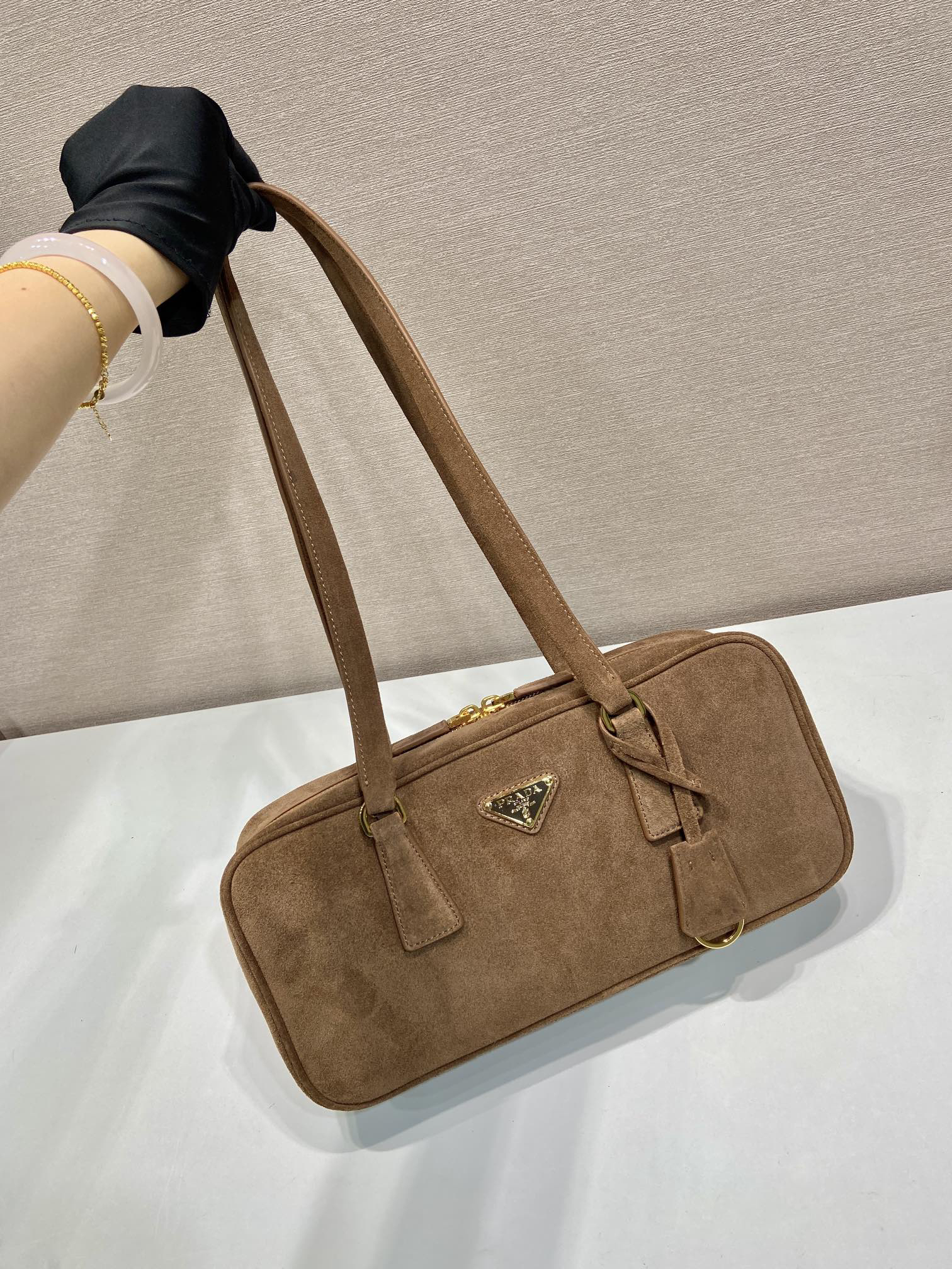 Prada suede used bag 1BB116