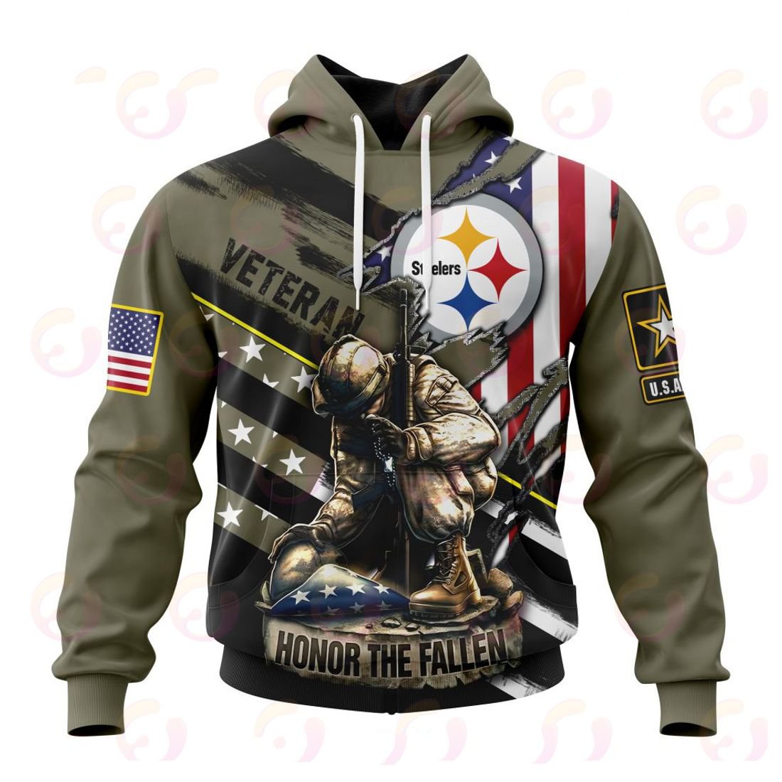 PITTSBURGH STEELERS 3D HOODIE VETERANS