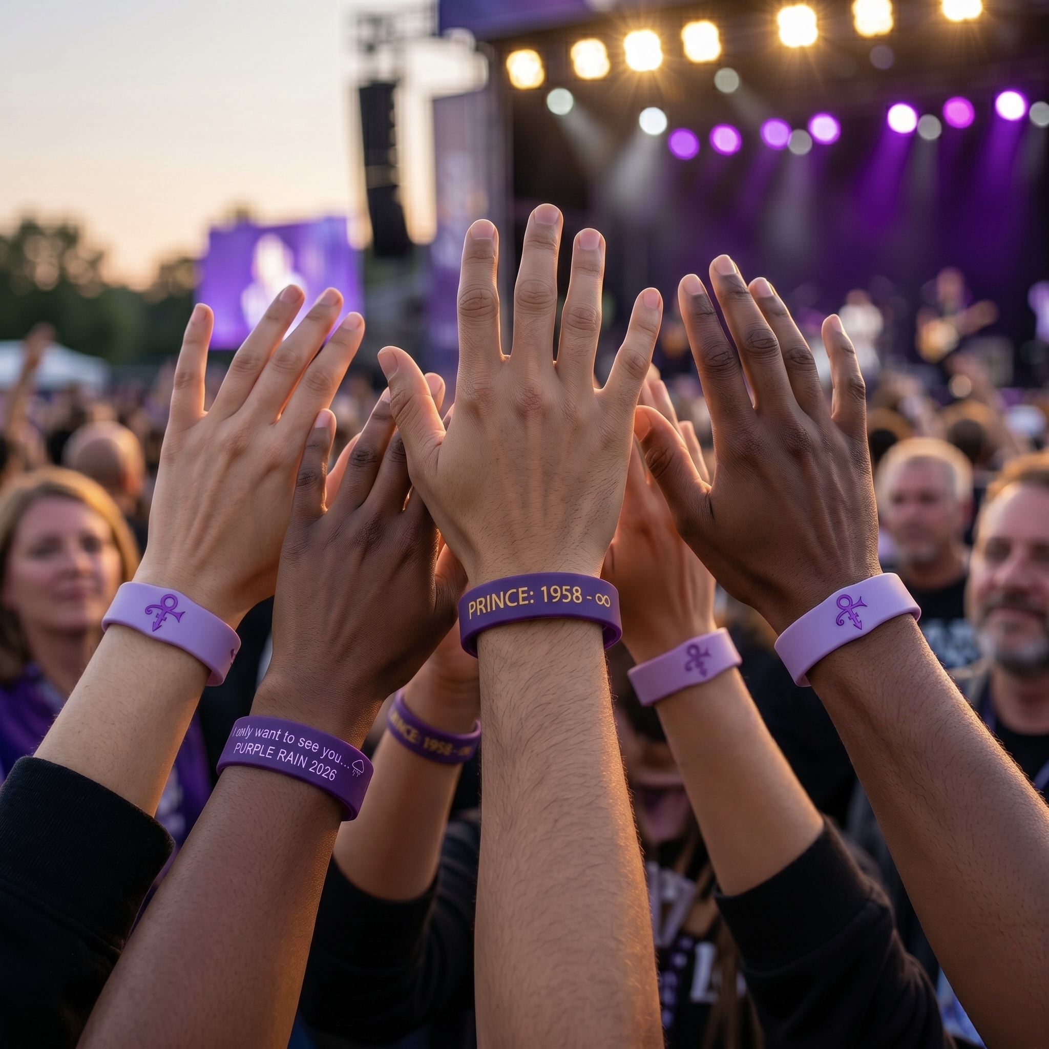💜 Prince 10th Anniversary Memorial Wristband Set (3-Pack) 🎤