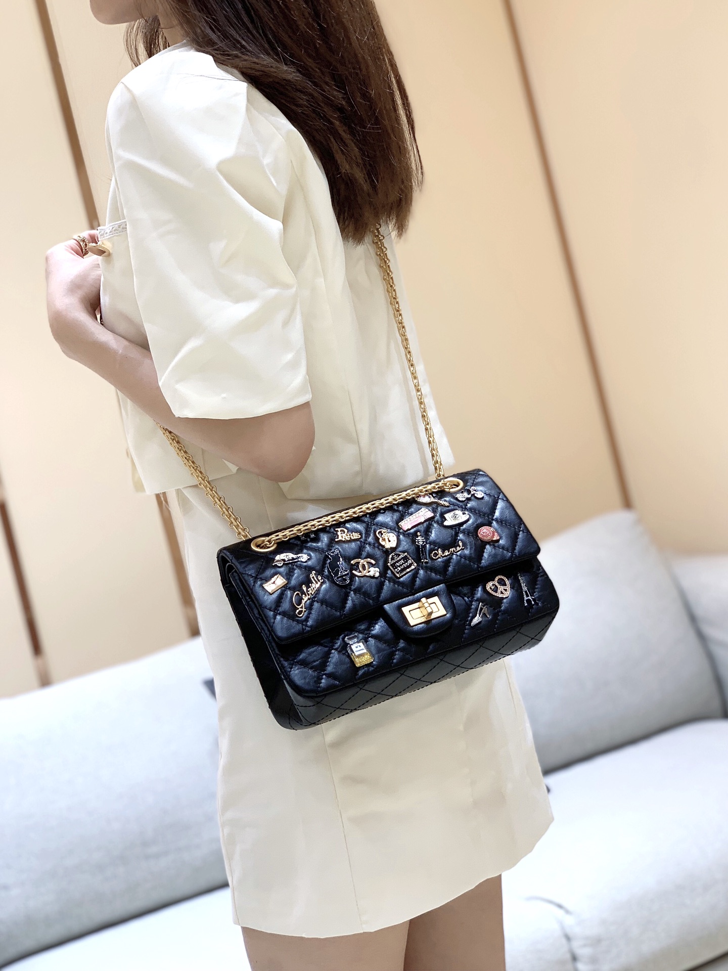 Chanel 2.55 reissue badge commemorative edition handbag
