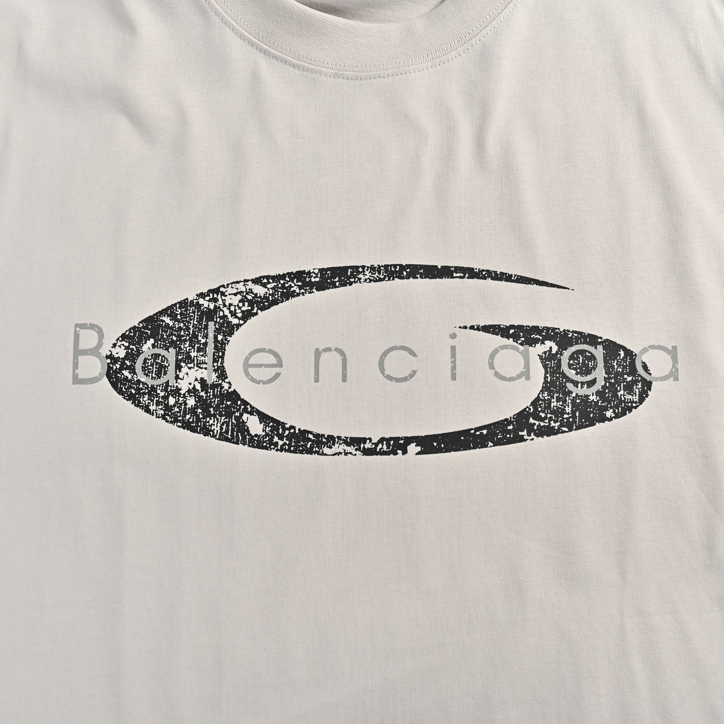 Balenciaga Gradient Logo Letters Round Neck Short Sleeve