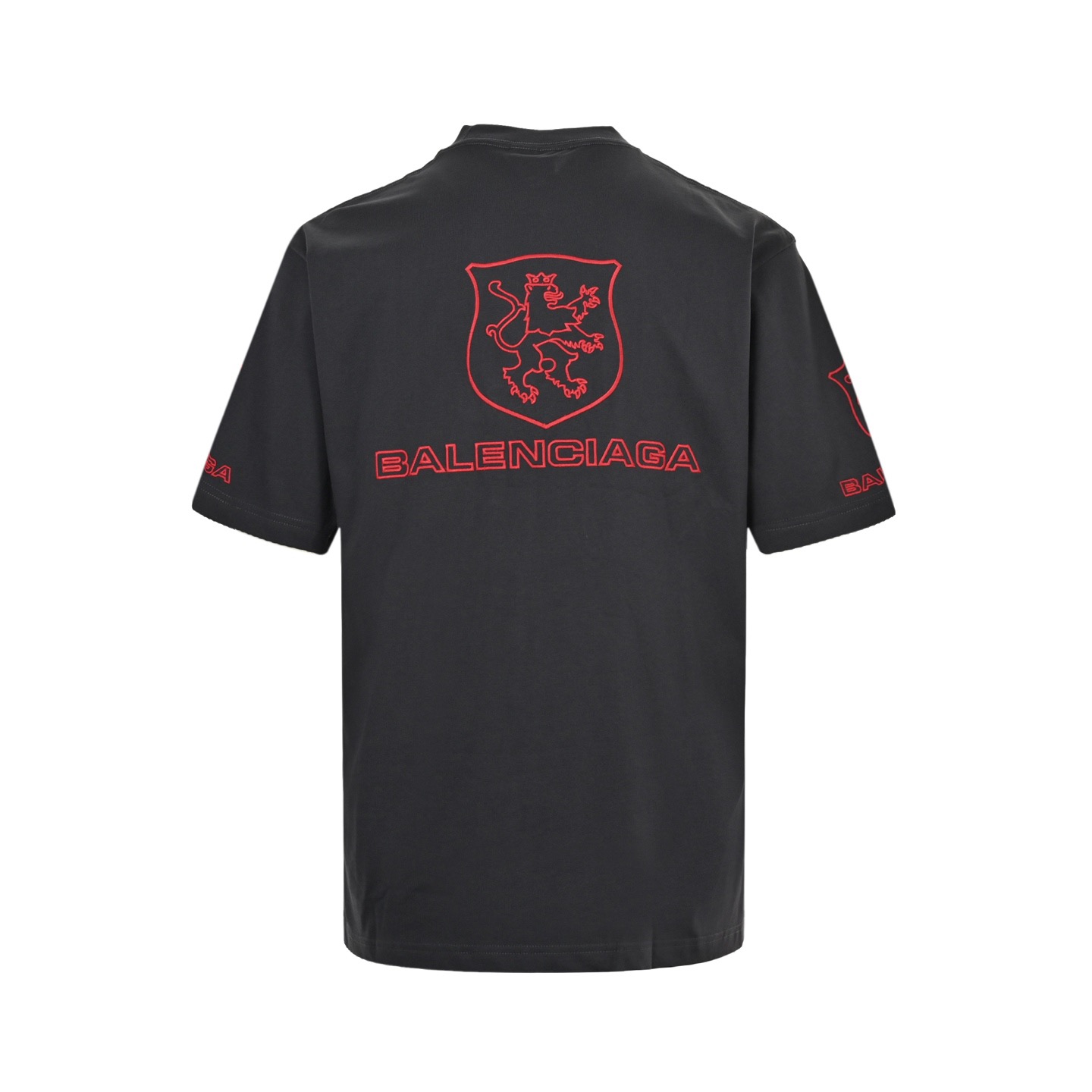 Balenciaga 25ss LION CLUB embroidered logo short-sleeved shirt
