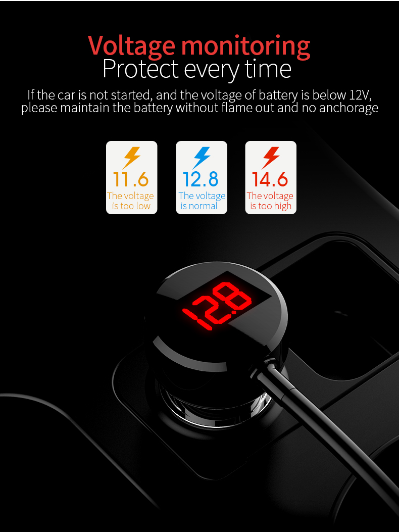 Car Charging Three Ports Cigarette Lighter