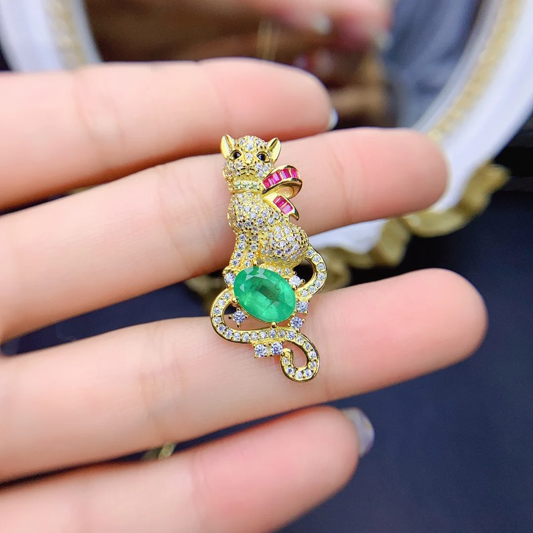 Emerald Tanzanite Silver 925 Jewelry Women's Gem Pendant 925 Sterling Silver Women's Luxury Necklace Free Christmas shipping