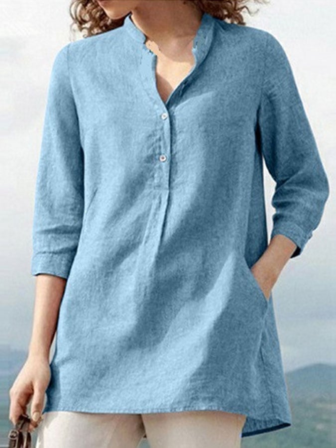 Casual Long-Sleeved Cotton Shirt